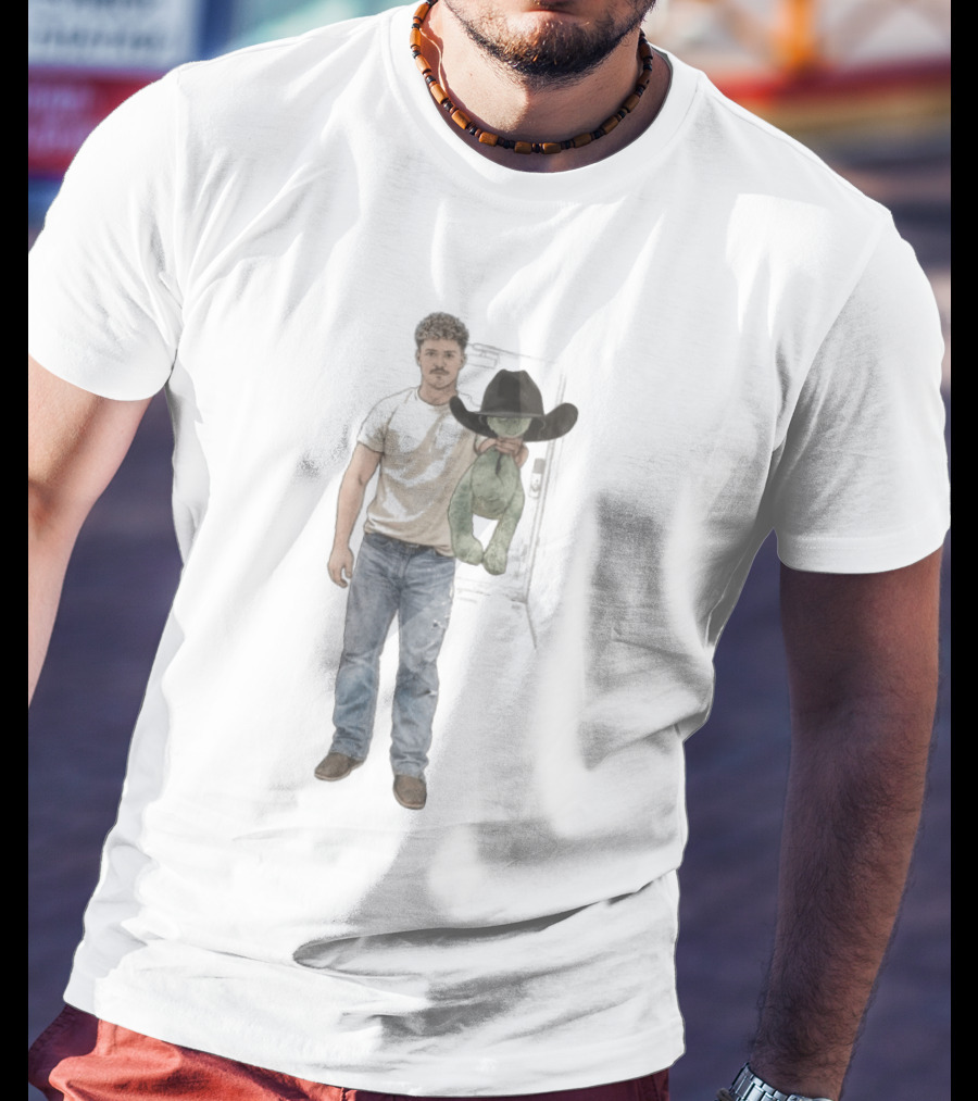 Cole Roach Cowboy With Stuffed Animal Wearing Black Hat T-Shirt