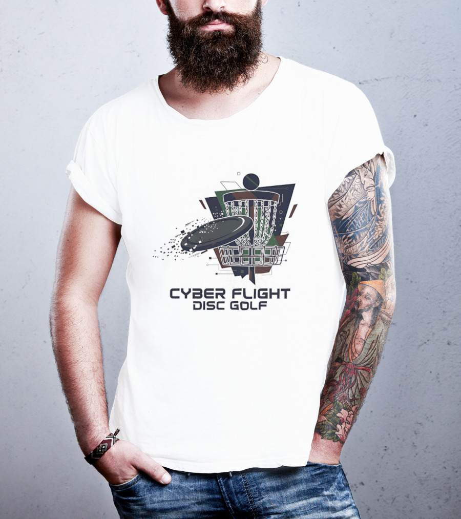 Cyber Flight Disc Golf Futuristic Basket T-Shirt