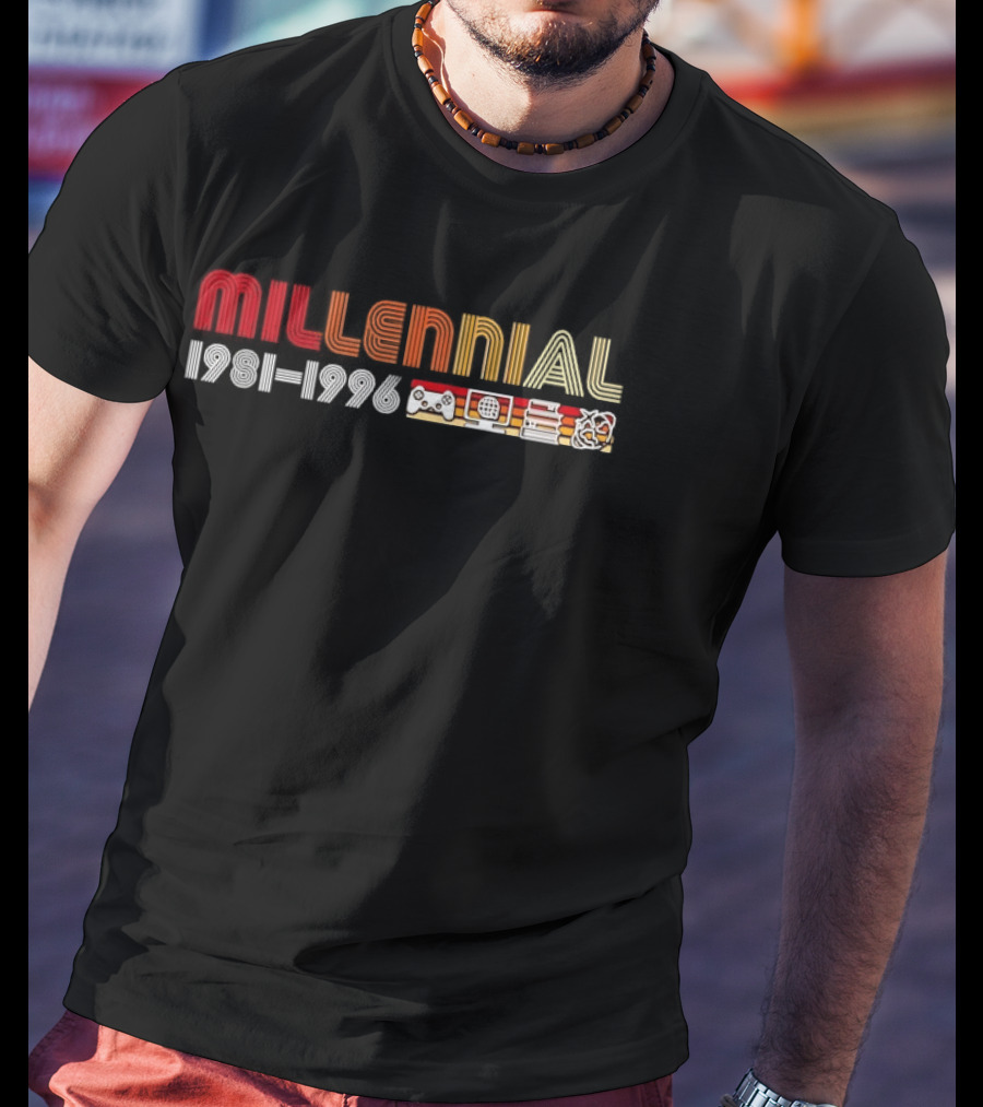 Millennial 1981 1996 Gamepad Computer Book Network T-Shirt