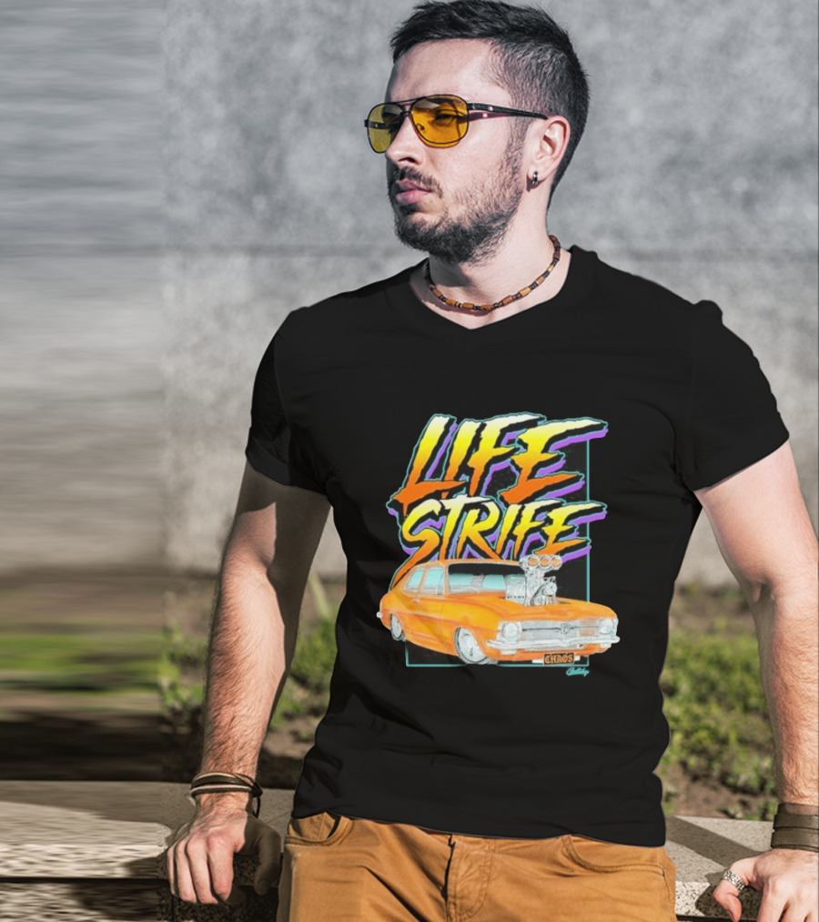 Life Strife Blown Chaos Orange LC Torana Street Machine Geltchy T-Shirt