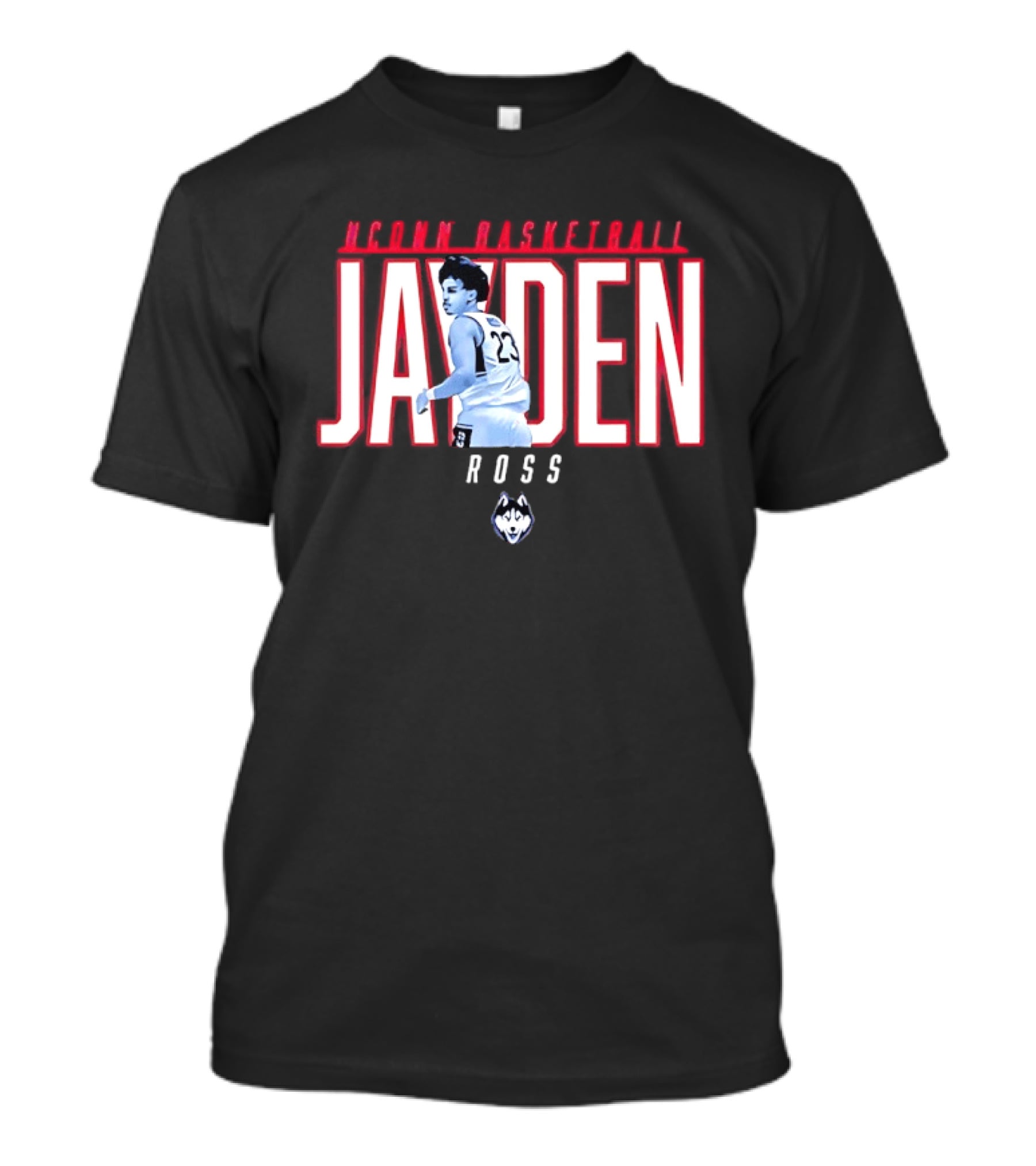 Jayden Ross UConn Huskies Basketball Player Number 23 T-Shirt