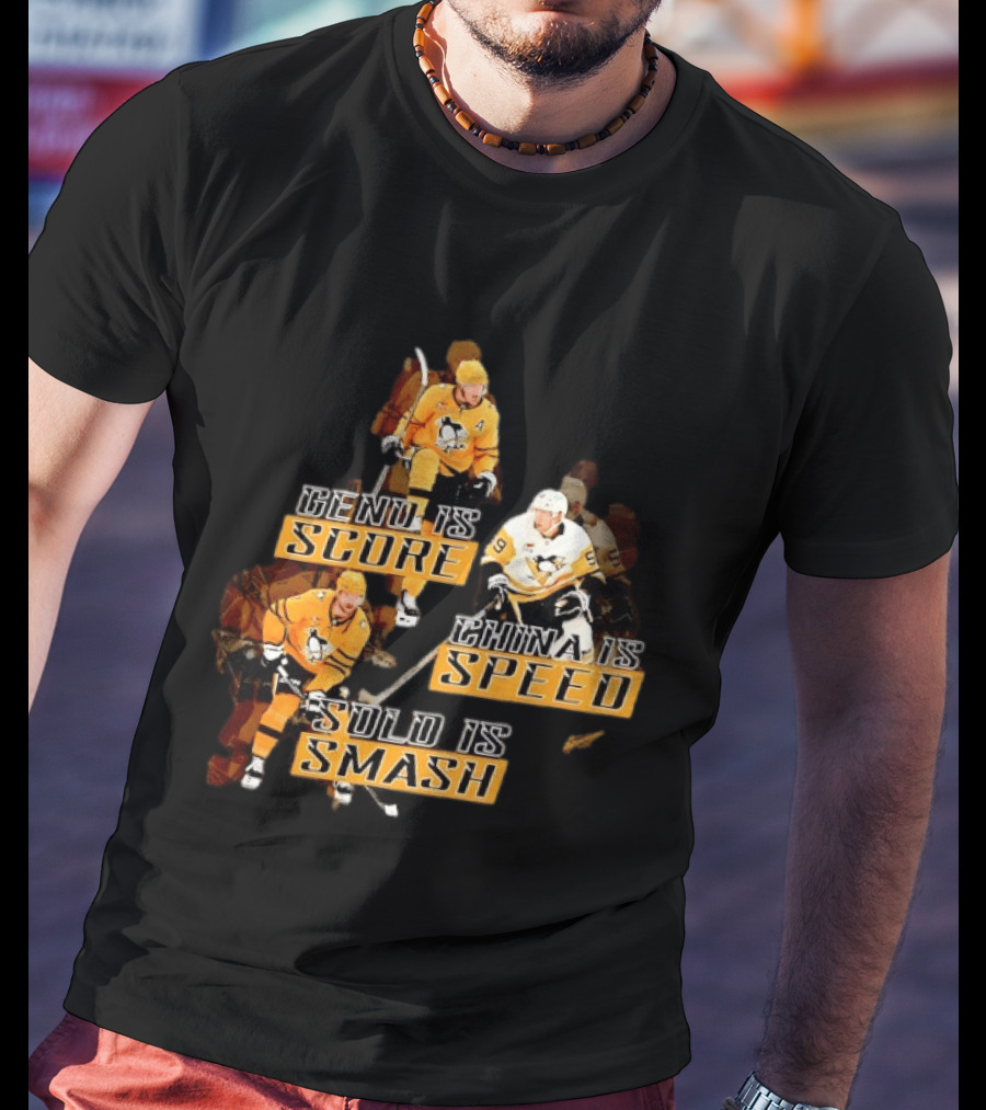 Pittsburgh Penguins Geno Score China Speed Solo Smash Hockey Players T-Shirt