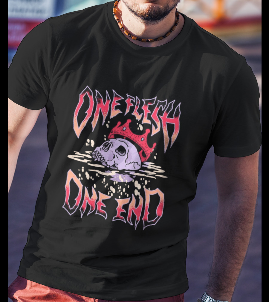 One Flesh One End Skull With Red Crown T-Shirt