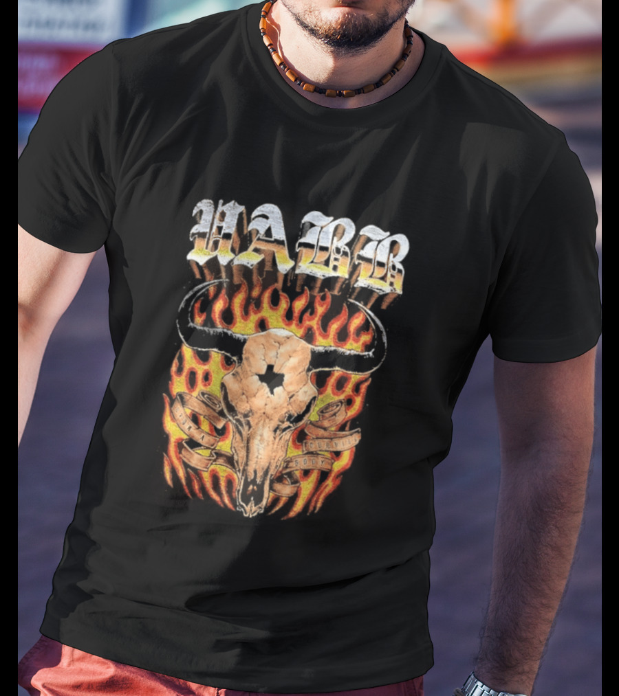 Upon A Burning Body Marr Texas Skull Flames T-Shirt