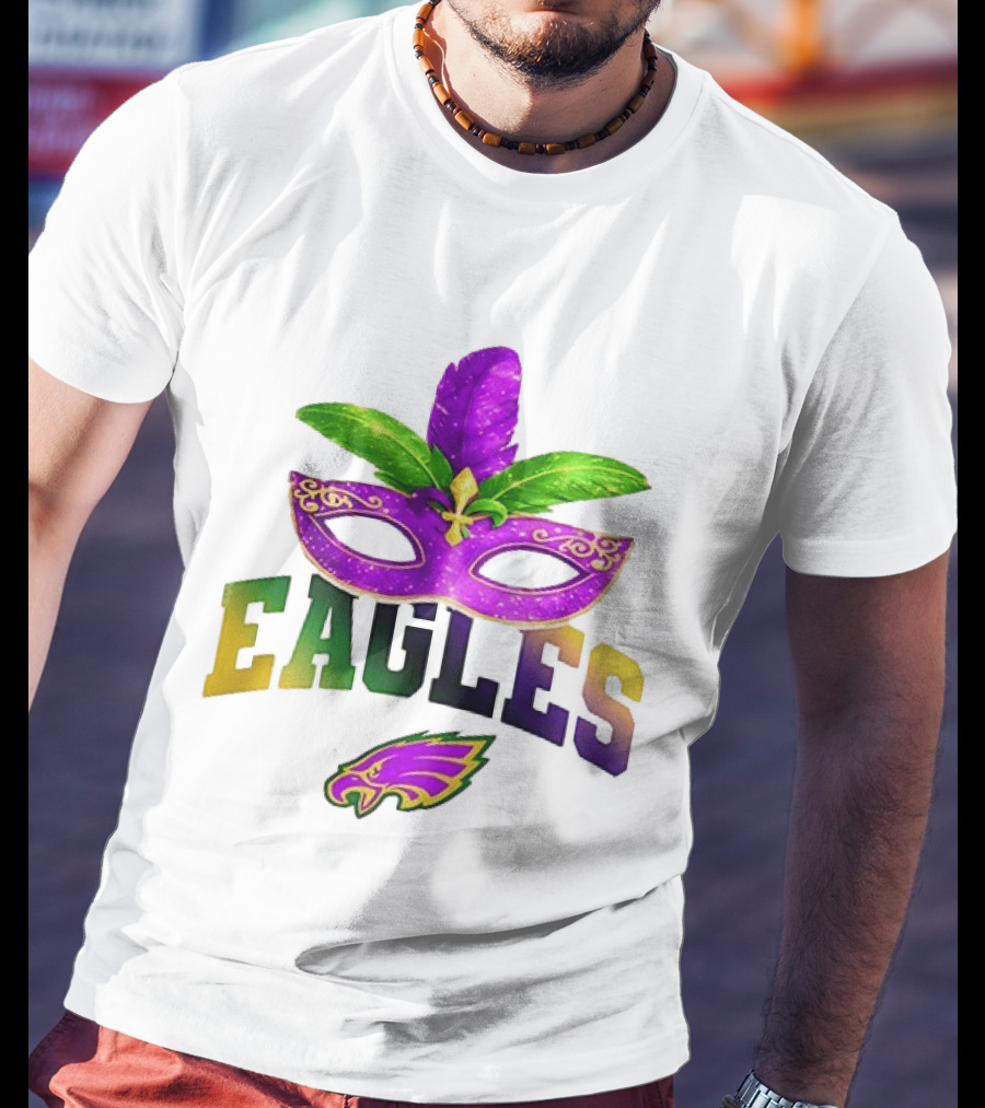 Eagles Mardi Gras Mask Festival Celebration T-Shirt