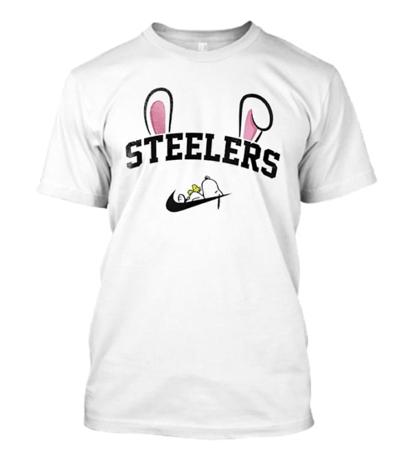 Steelers Snoopy Easter Bunny Ears Peanuts Collaboration T-Shirt