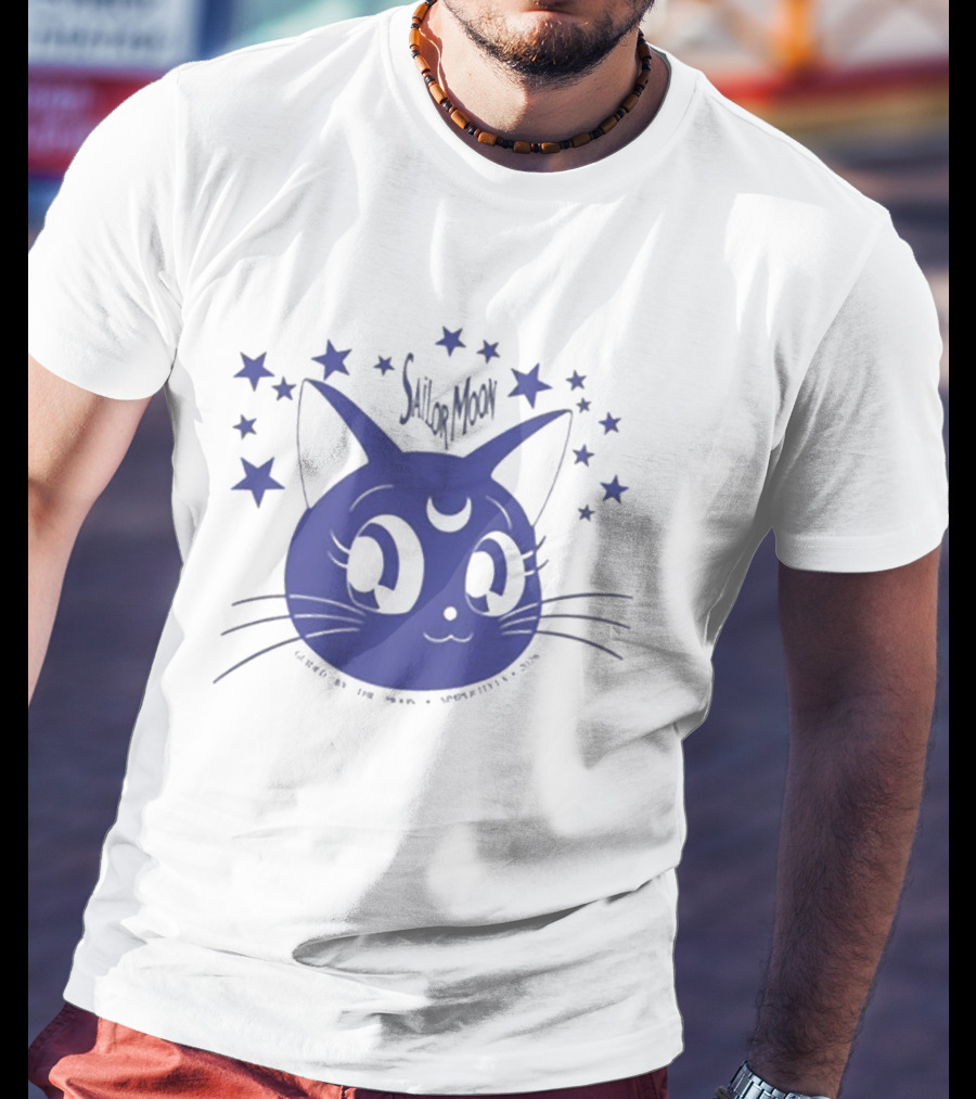 Sailor Moon Luna Guidance Of The Moon Anime Cat Stars T-Shirt