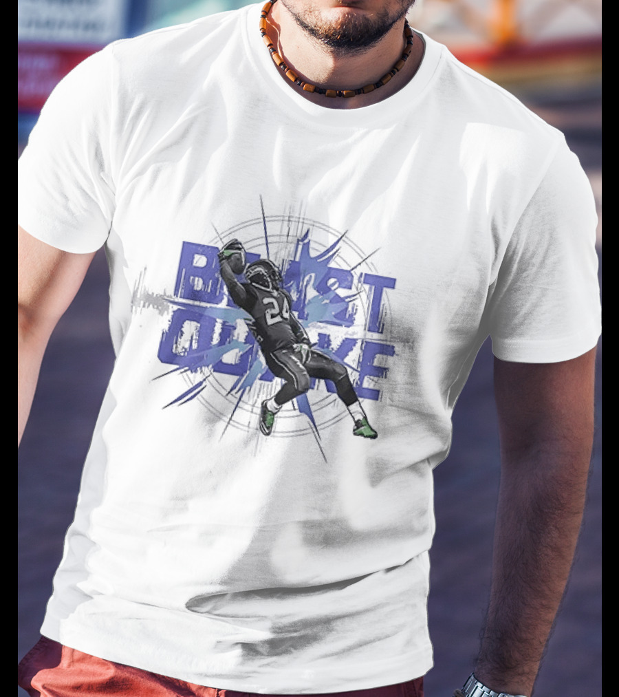 Seattle Seahawks Beast Quake Beast Mode Be Afraid Pose Seattle Football T-Shirt