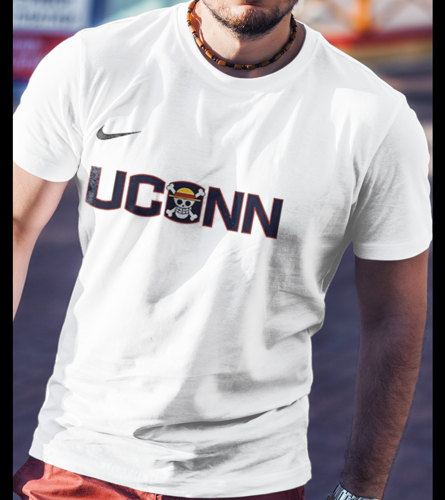 UConn Huskies Nike One Piece Crossover Skull Logo Collaboration T-Shirt