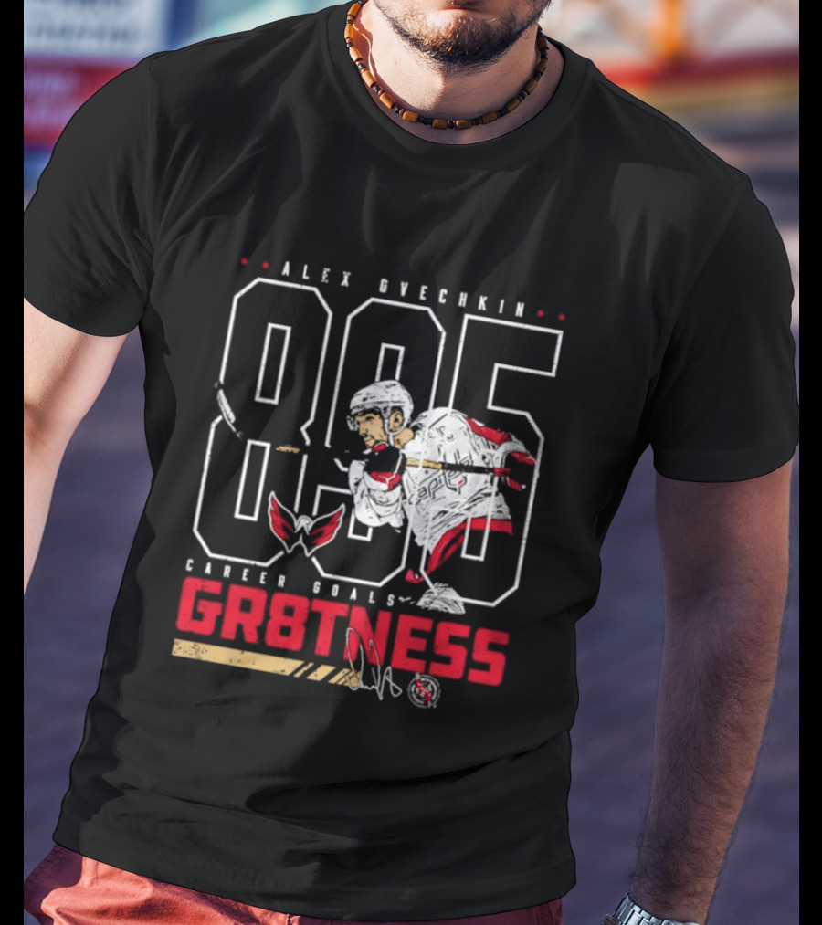 Alex Ovechkin 895 Career Goals GR8TNESS Washington Capitals Hockey T-Shirt