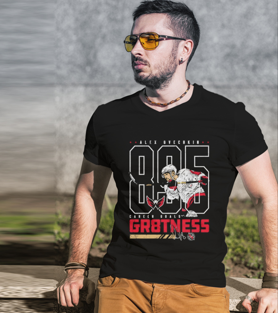 Alex Ovechkin 895 Career Goals GR8TNESS Washington Capitals Hockey T-Shirt