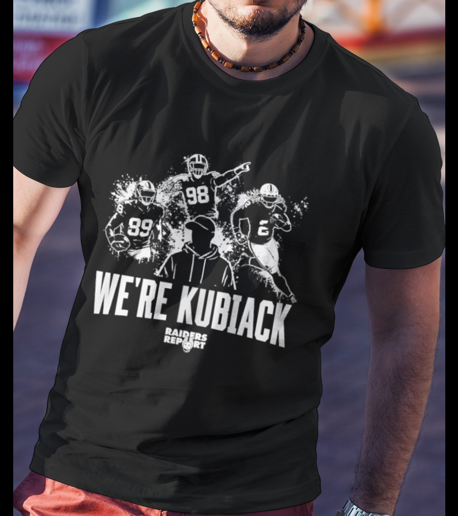 Las Vegas Raiders We're Kubiack Football Silhouette Raiders History T-Shirt