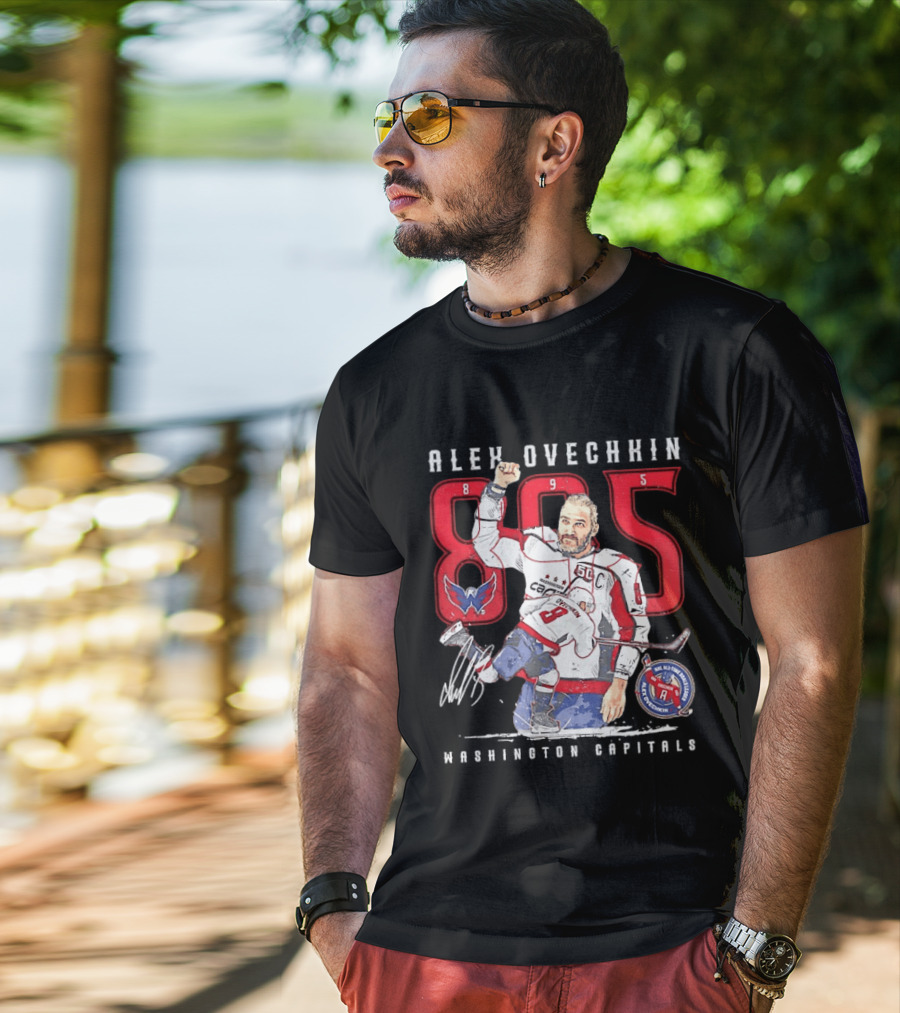 Alexander Ovechkin 895 Goal Scorer Washington Capitals Iconic Jersey Number NHL Champion T-Shirt