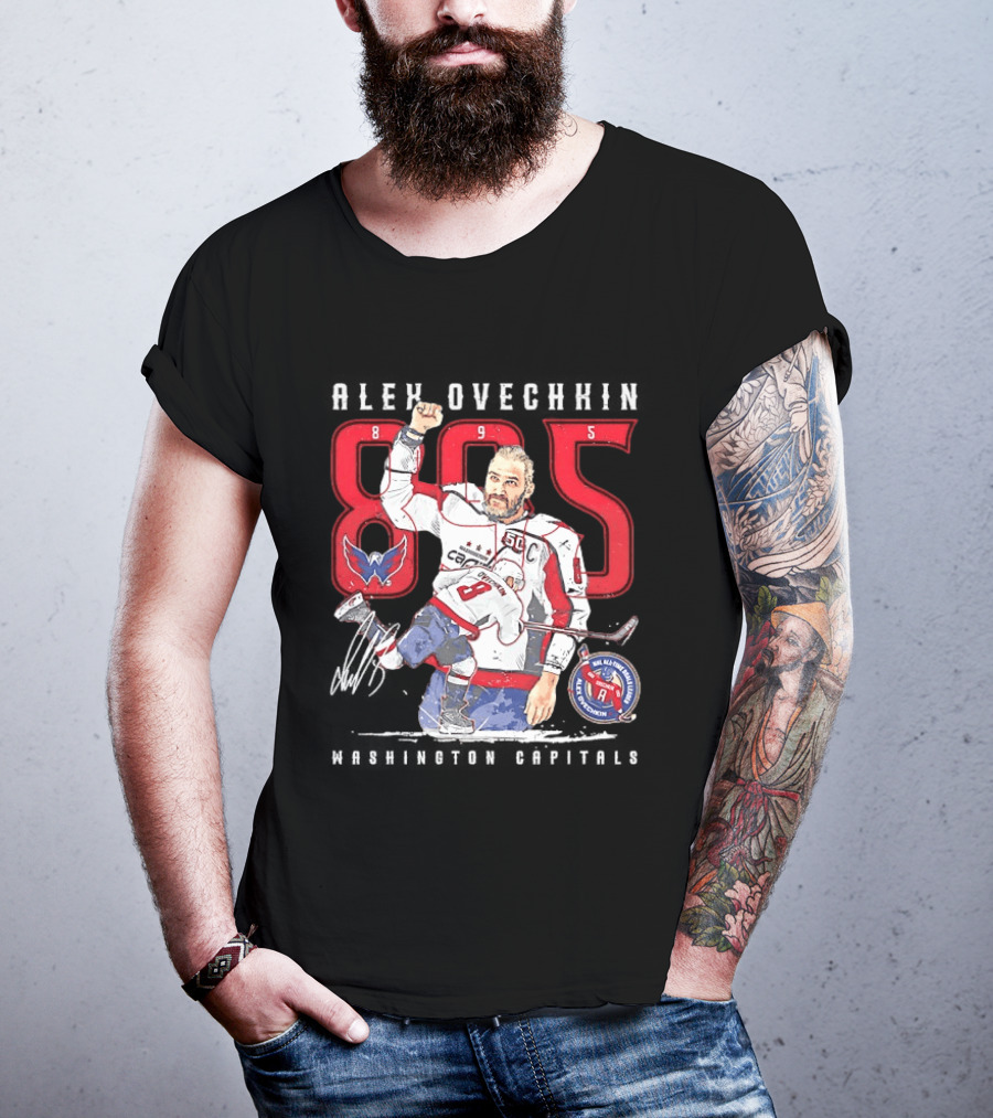 Alexander Ovechkin 895 Goal Scorer Washington Capitals Iconic Jersey Number NHL Champion T-Shirt