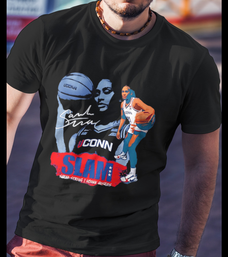 UConn Huskies Sarah Strong Basketball SLAM Cover T-Shirt