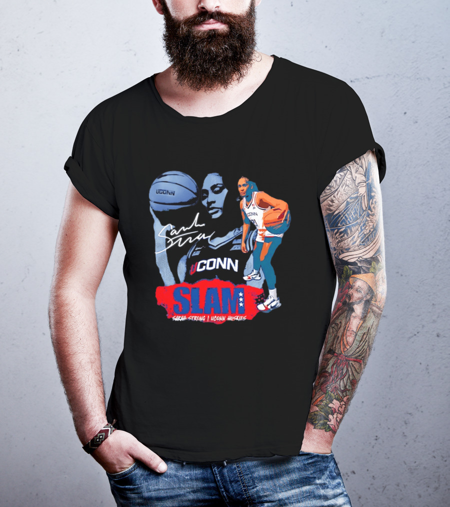 UConn Huskies Sarah Strong Basketball SLAM Cover T-Shirt