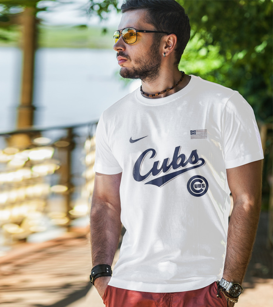 Nike Cubs USA 250th Anniversary Flag T-Shirt
