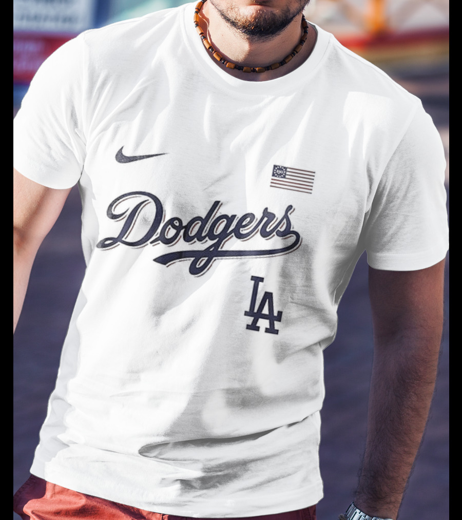 Nike LA Dodgers American Flag 250th Anniversary USA T-Shirt
