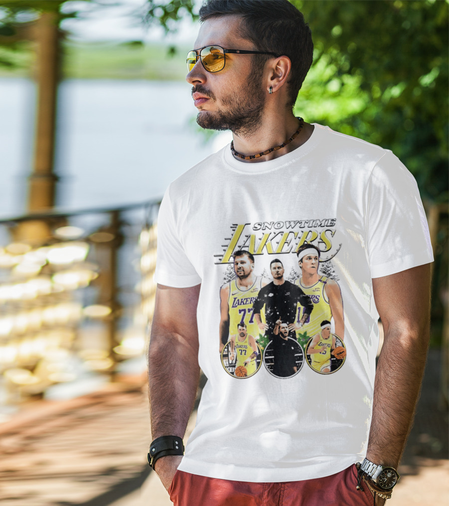 Snowtime Lakers Los Angeles Basketball Legends T-Shirt