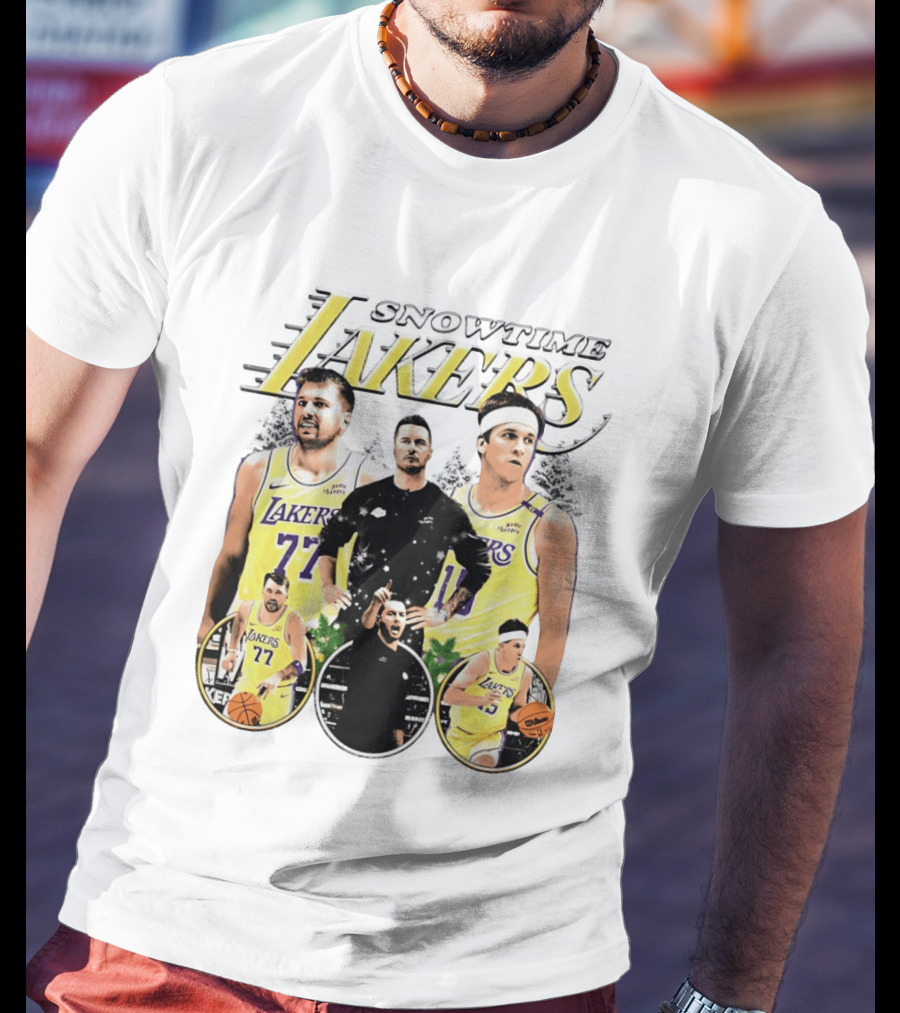 Snowtime Lakers Los Angeles Basketball Legends T-Shirt