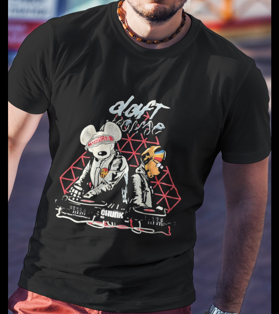 Chunk Daft Mouse DJ Duo Dance Music Fan T-Shirt