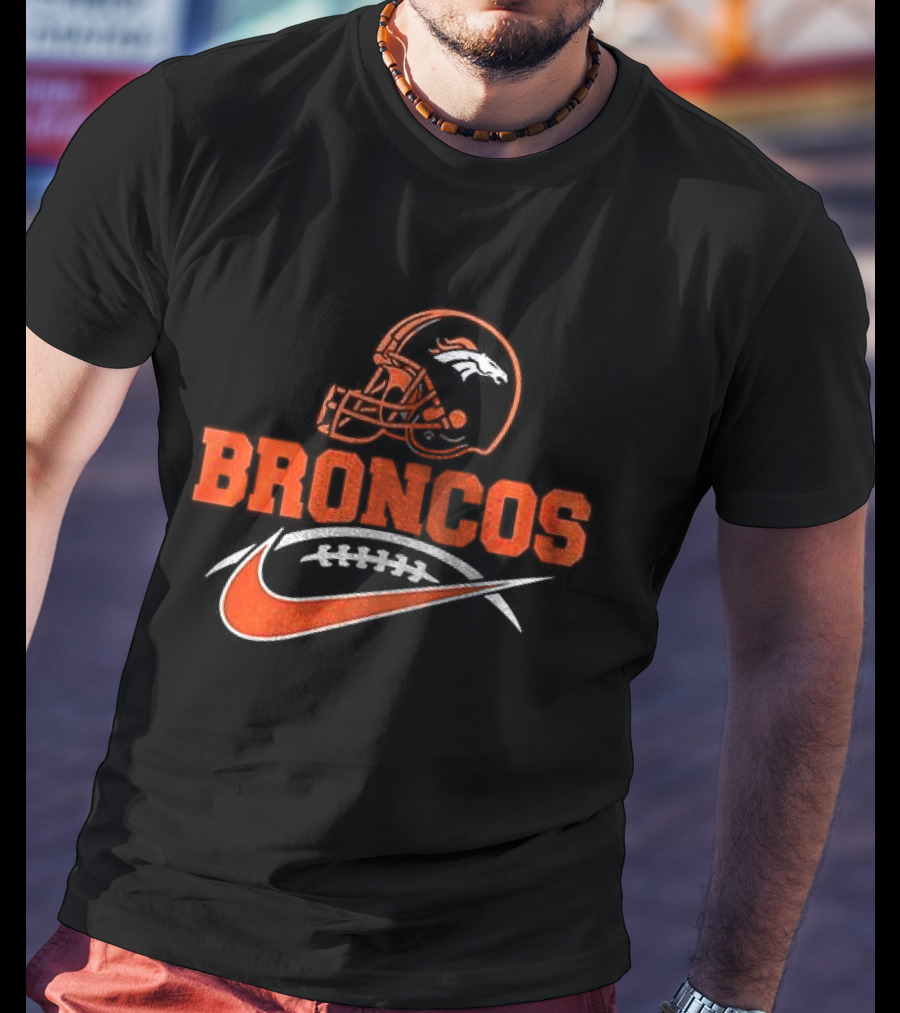 Denver Broncos Helmet Nike Football Fan T-Shirt
