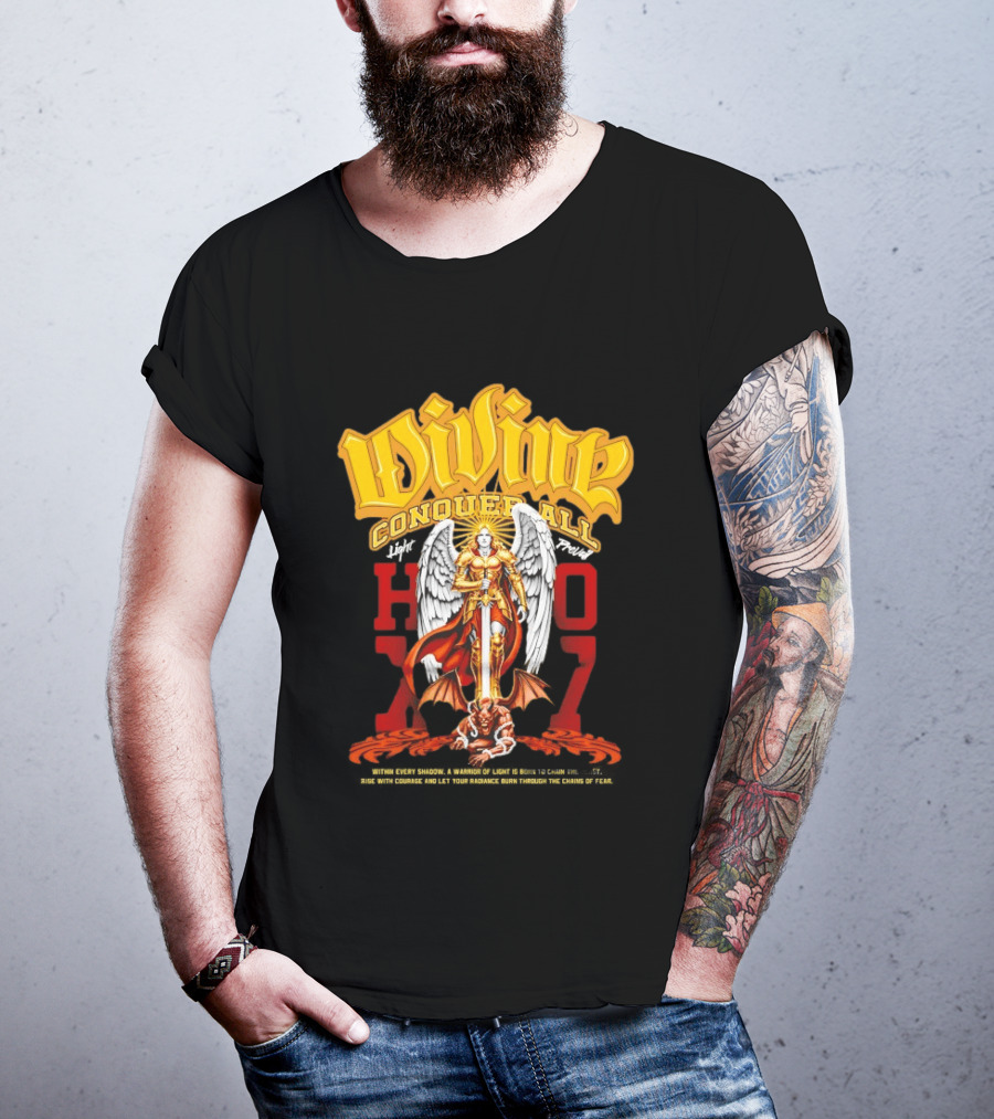 Divine Conquer All Angelic Warrior Battle HOXO17 T-Shirt