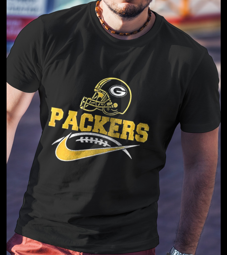 Green Bay Packers Helmet Fan Apparel Nike Football T-Shirt