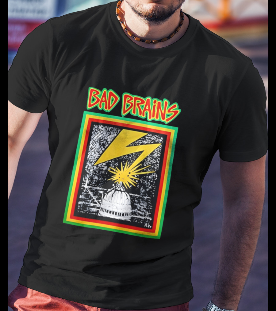 Bad Brains Lightning Capitol Explosion Bold Graphic Retro Vibe T-Shirt
