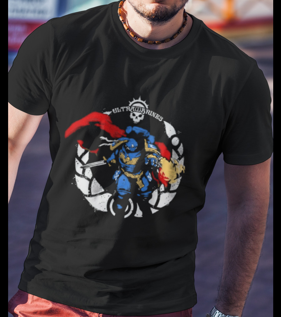 Warhammer Ultramarines Verse Skull Warrior With Helmet T-Shirt