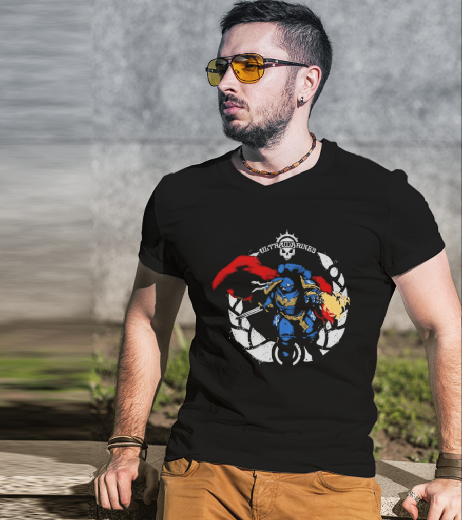 Warhammer Ultramarines Verse Skull Warrior With Helmet T-Shirt
