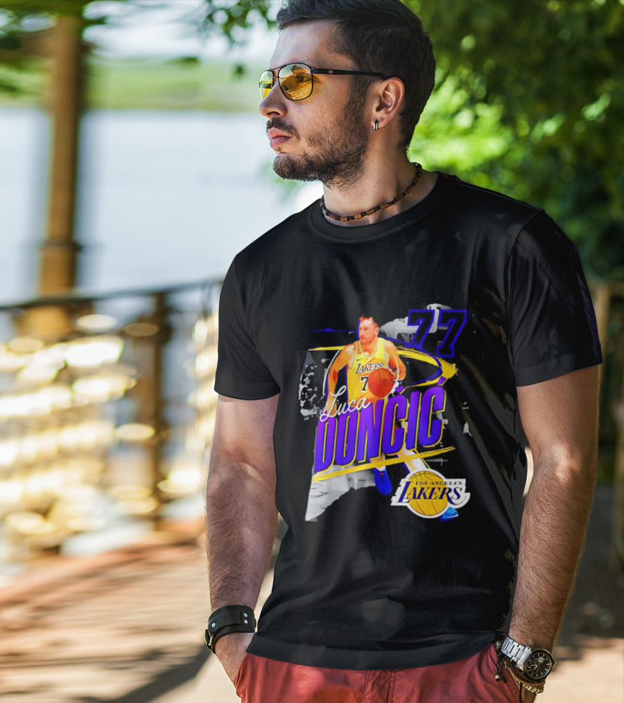 Luka Dončić Number 77 Los Angeles Lakers Basketball NBA 2026 T-Shirt