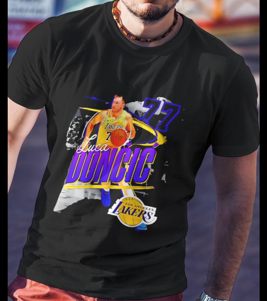 Luka Dončić Number 77 Los Angeles Lakers Basketball NBA 2026 T-Shirt