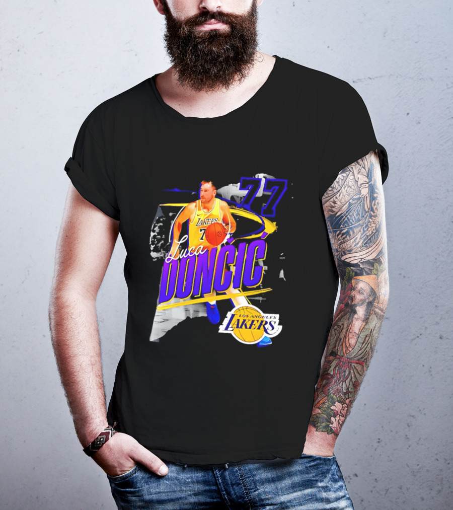 Luka Dončić Number 77 Los Angeles Lakers Basketball NBA 2026 T-Shirt