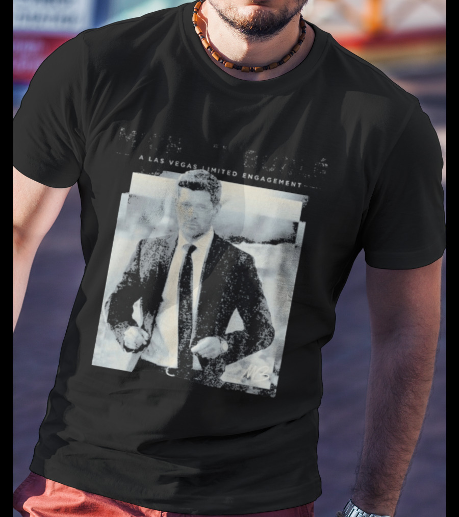 Michael Buble A Vegas Photo Classic Suit Style MB Signature T-Shirt