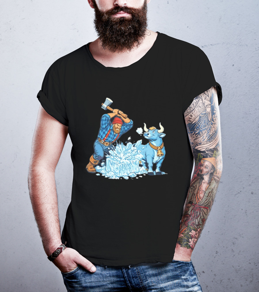 Minnesota Paul Bunyan Babe Blue Ox Breaking Ice Resistance T-Shirt
