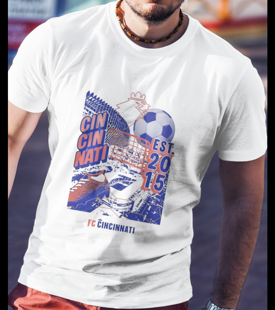 FC Cincinnati Est 2015 Soccer Ball Cleats Iconic Sports Team T-Shirt