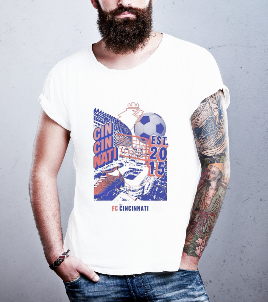 FC Cincinnati Est 2015 Soccer Ball Cleats Iconic Sports Team T-Shirt
