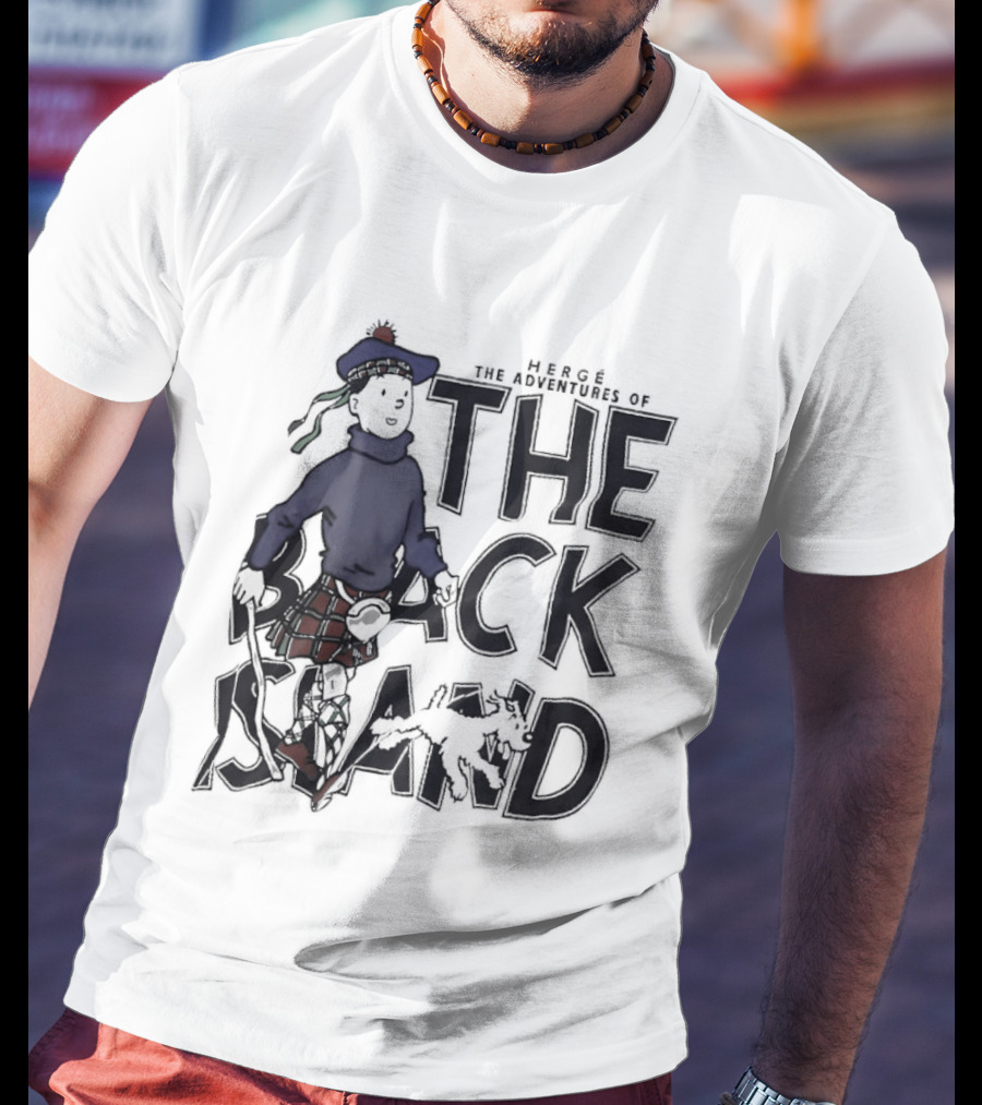 Hergé The Adventures Of Tintin The Black Island Character In Scottish Attire T-Shirt