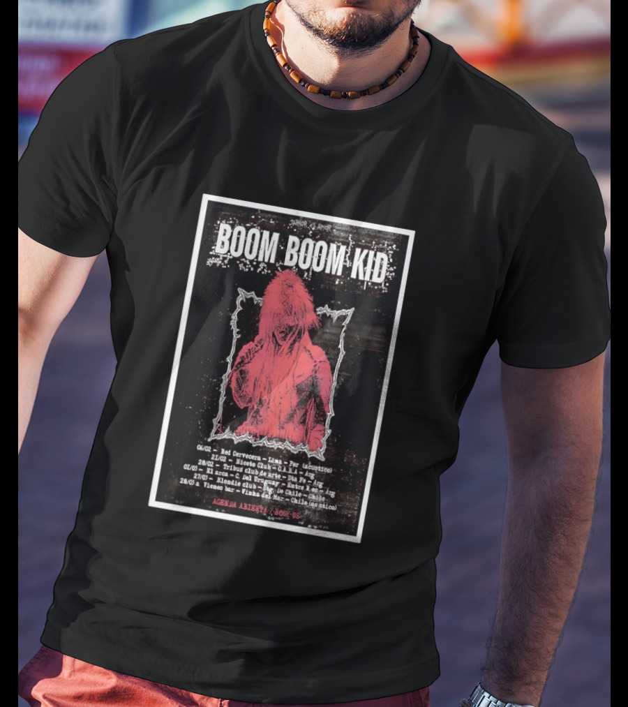 Boom Boom Kid Warrior US Tour 26 Agenda Abierta Seek Us T-Shirt