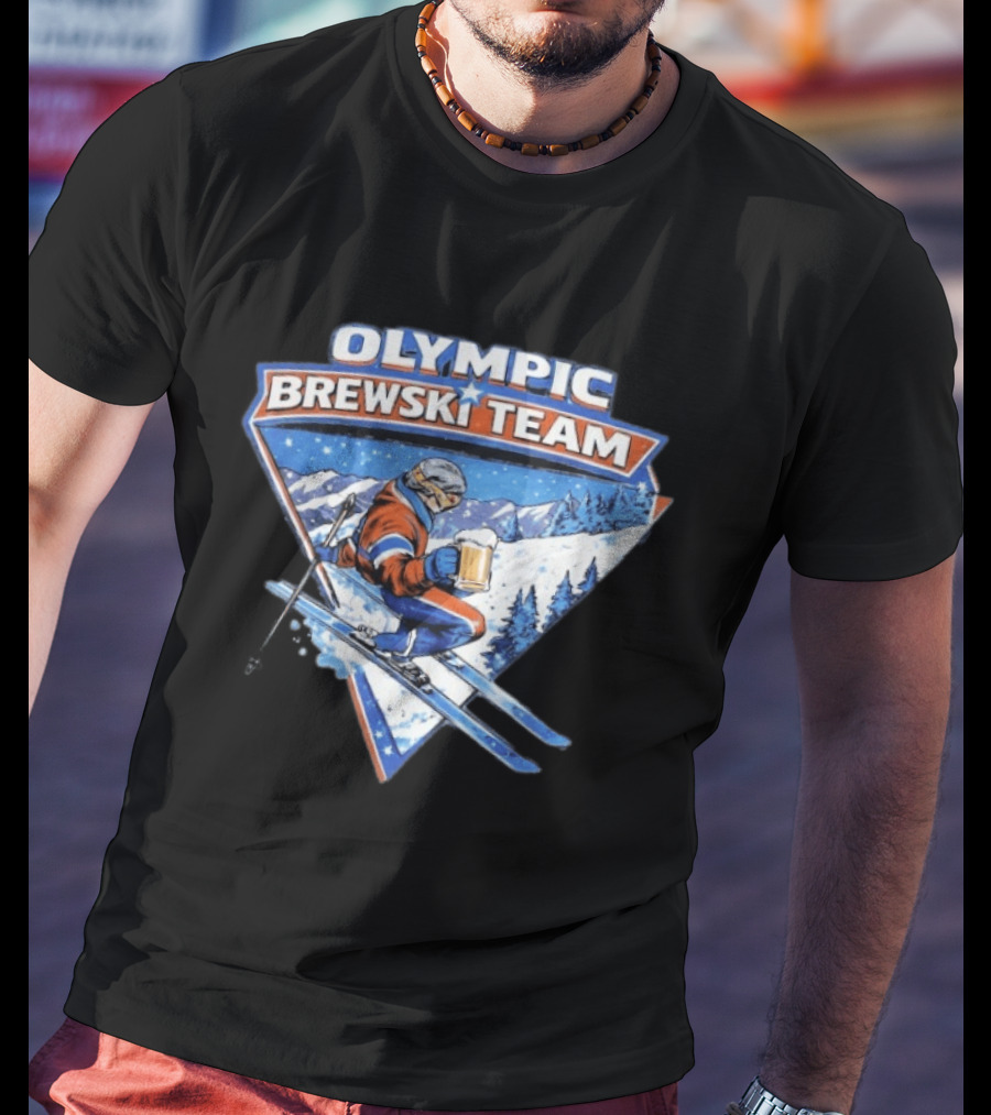 Olympic Brewski Team Skiing Snow Adventure T-Shirt