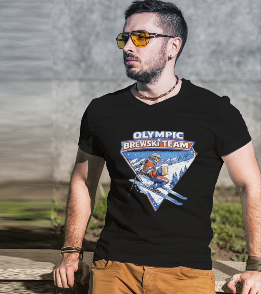 Olympic Brewski Team Skiing Snow Adventure T-Shirt