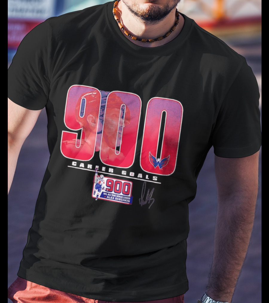 Washington Capitals Alex Ovechkin 900 NHL Career Goals All Time Goals Leader T-Shirt