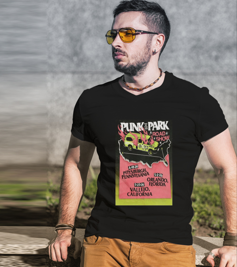 Punk In The Park Road Show April 18 2026 Pittsburgh Pennsylvania Tour Dates Orlando Vallejo T-Shirt