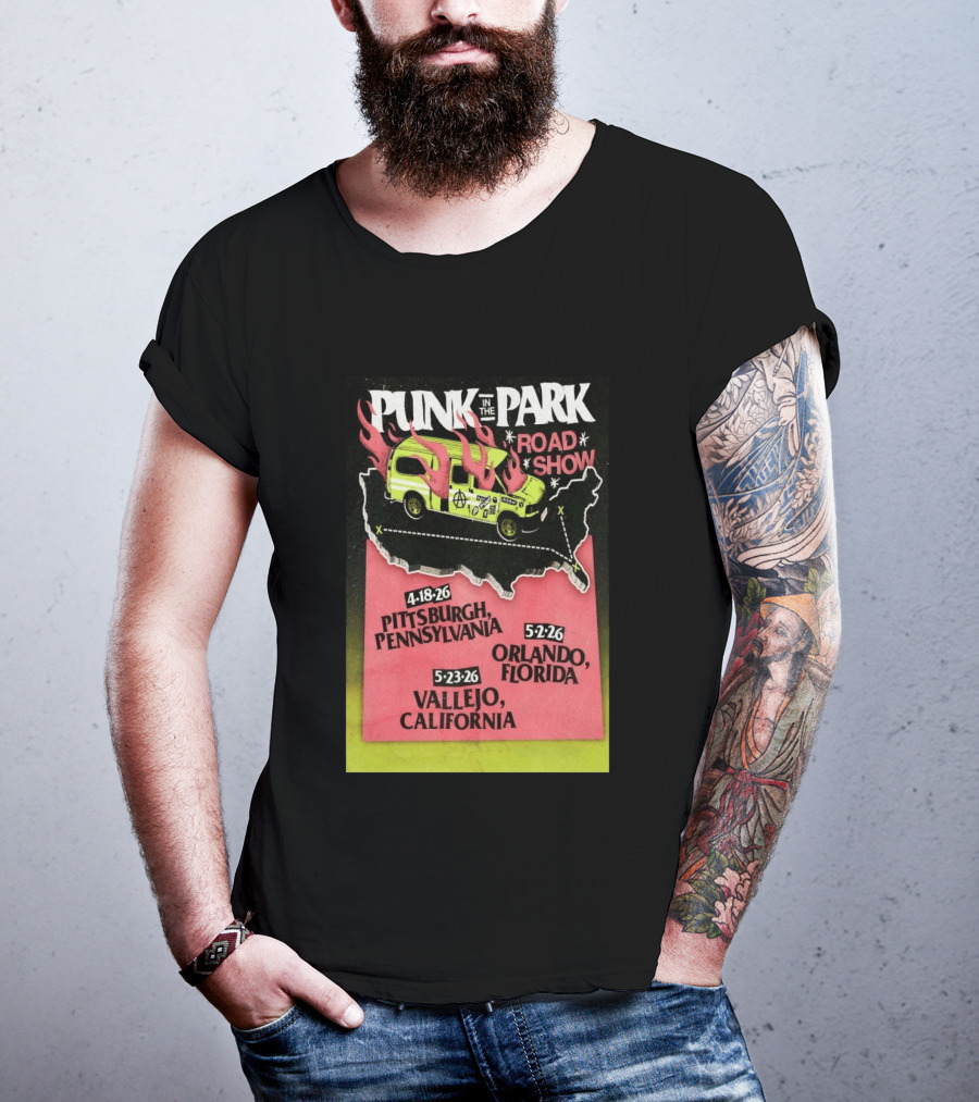Punk In The Park Road Show April 18 2026 Pittsburgh Pennsylvania Tour Dates Orlando Vallejo T-Shirt
