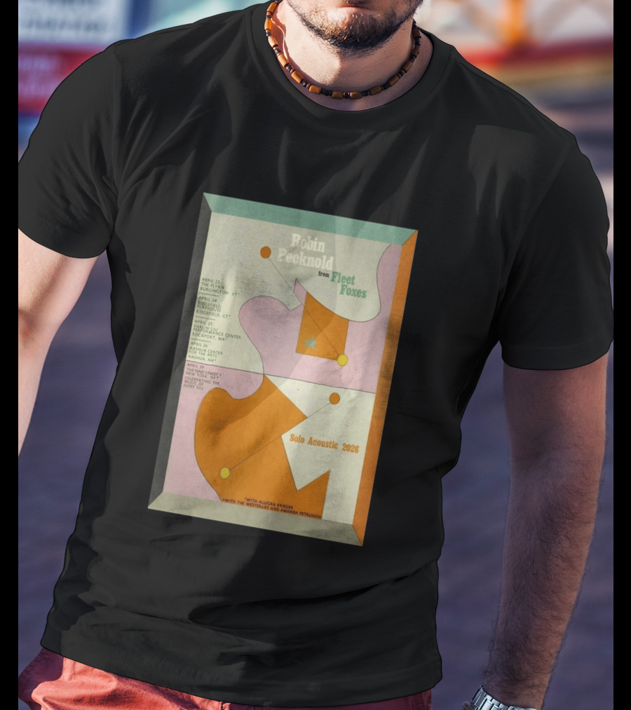Robin Pecknold Fleet Foxes Tour 2026 Flynn Ridgefield Rockport Nashua NYC T-Shirt