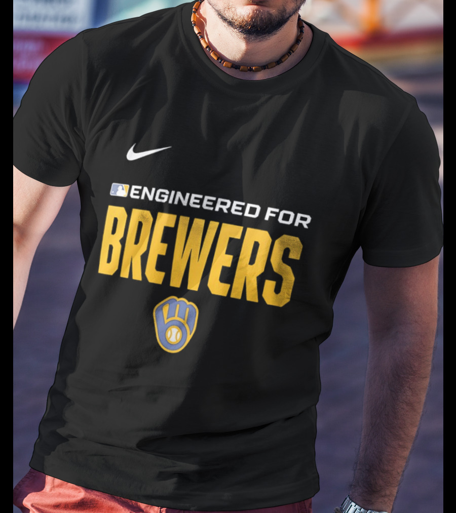 Nike MLB Engineered For Brewers Milwaukee T-Shirt