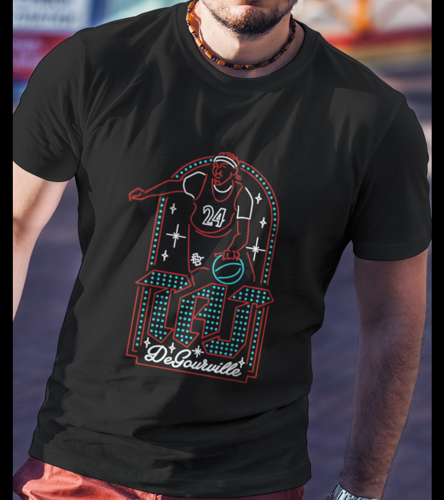 Taj DeGourville 24 San Diego State Aztecs Neon Basketball T-Shirt