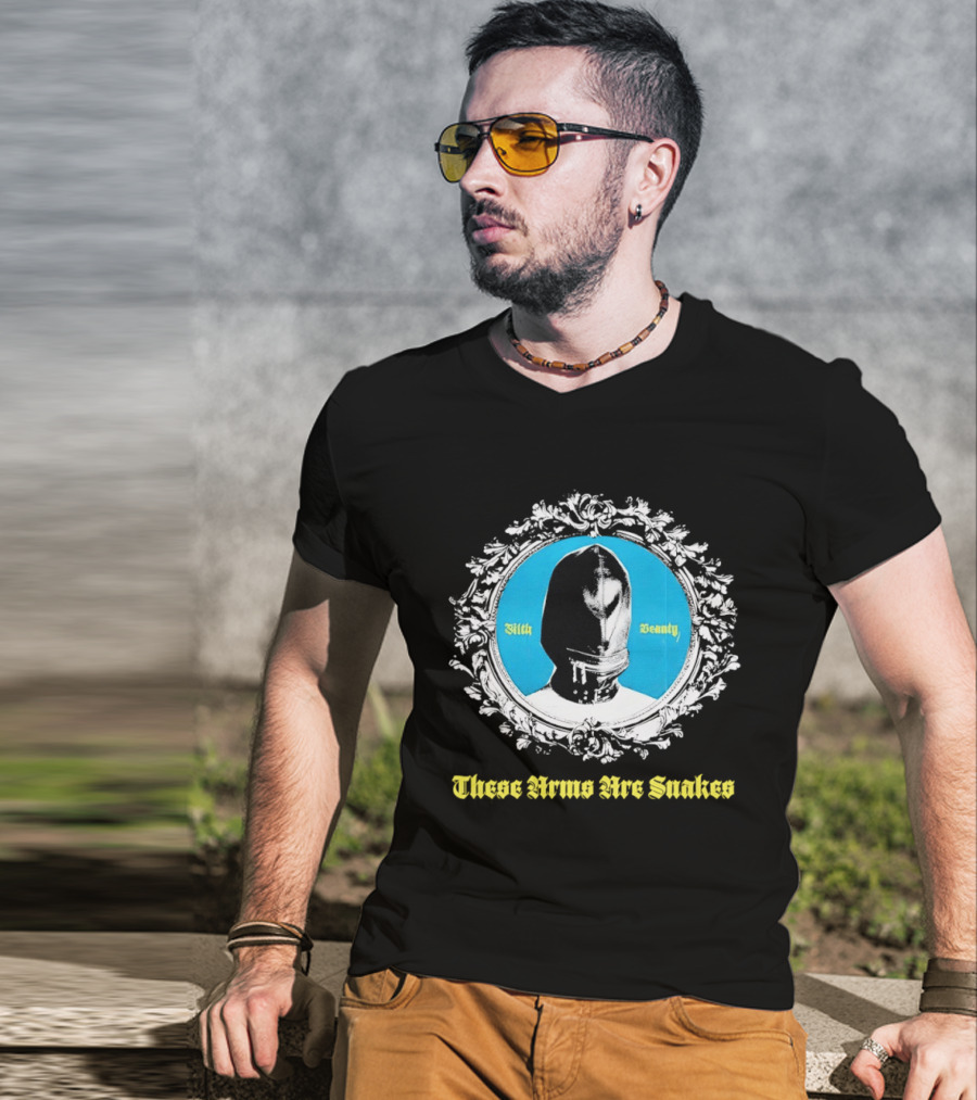 These Arms Are Snakes Filth Beauty Visored Figure Blue Circle Floral Frame T-Shirt
