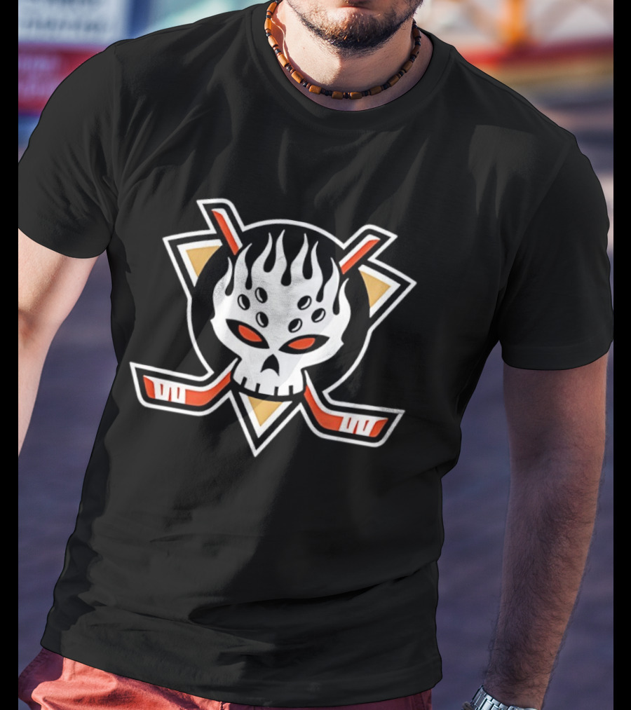 Anaheim Ducks The Offspring Hockey Skull Flame T-Shirt